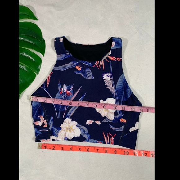 NEW $40 Zella Floral Stardust Racerback Padded Sports Bra in Blue‎ [SZ XS ] - Picture 3 of 8